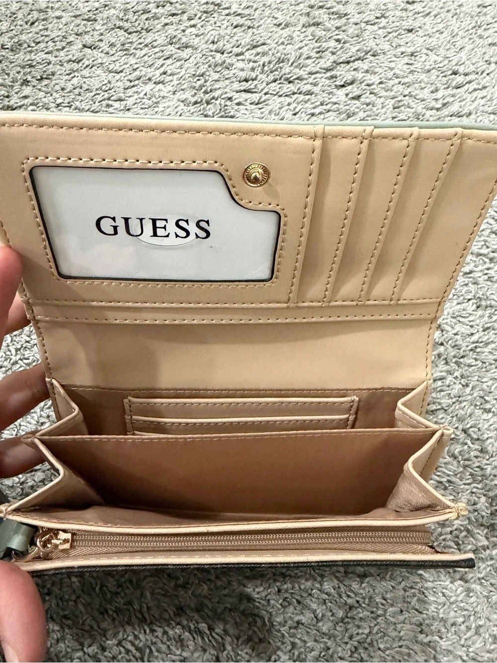 GUESS Wallet with Mint Green Trim